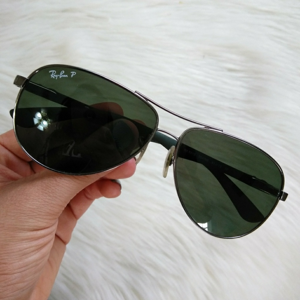 Silver And Green Ray Ban Sunglasses